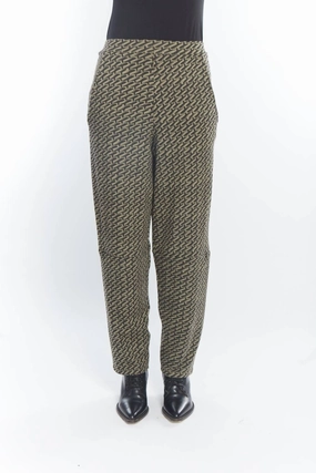Vortex Patterned Trouser Pant In Yellow/black Rain Zen Print womens culottes clearance