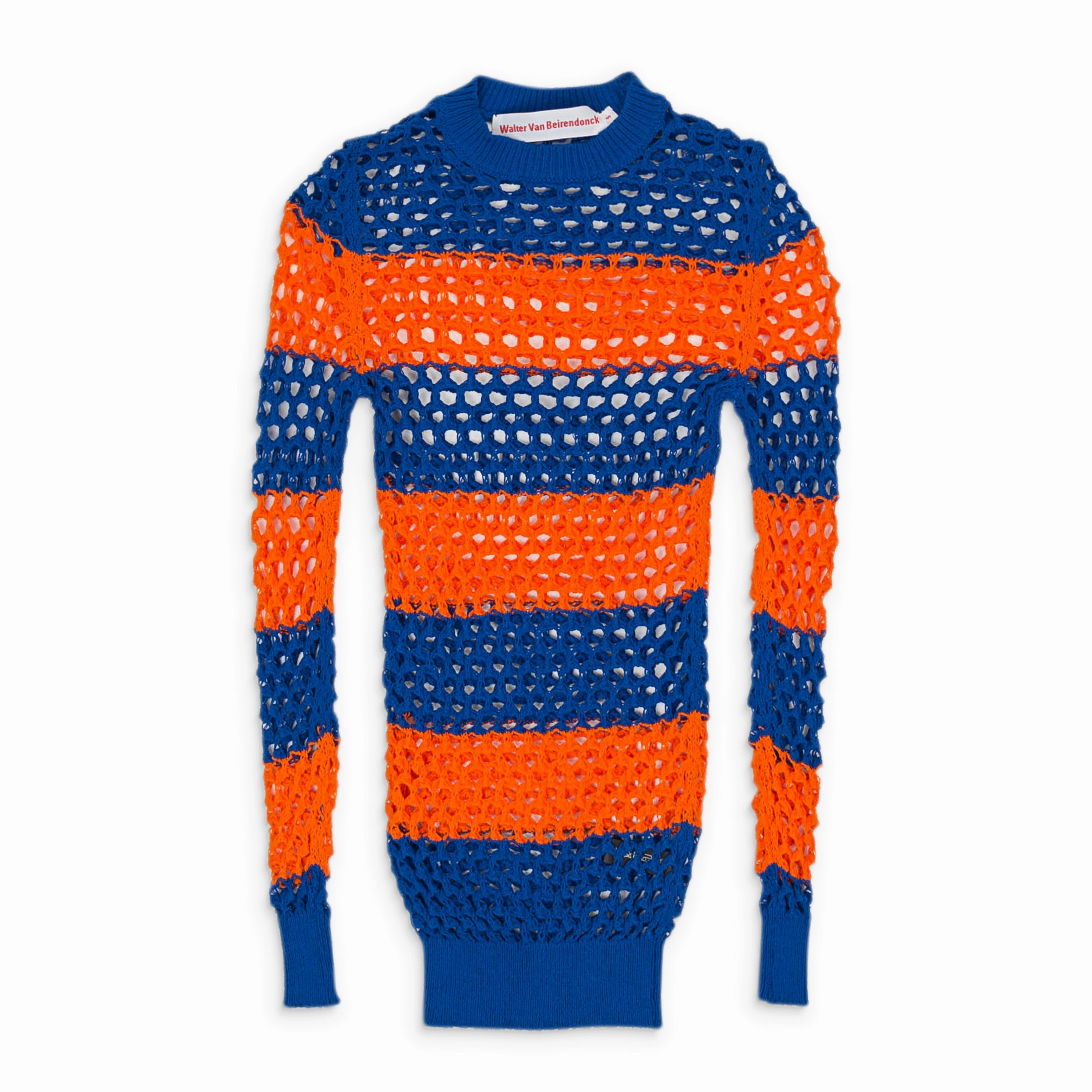 WALTER VAN BEIRENDONCK STRIPED WHALE NET TOP MULTICOLOR T-SHIRT