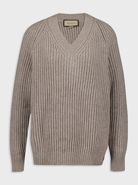 Warm Grey Wool-Cashmere Sweater Knitwear Womens - women's knitwear cheap