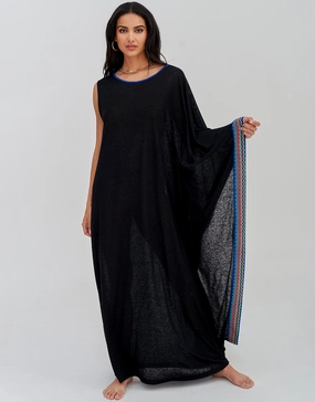 Waterfall Sleeve Dress - Black Swim Womens - swimwear sale
