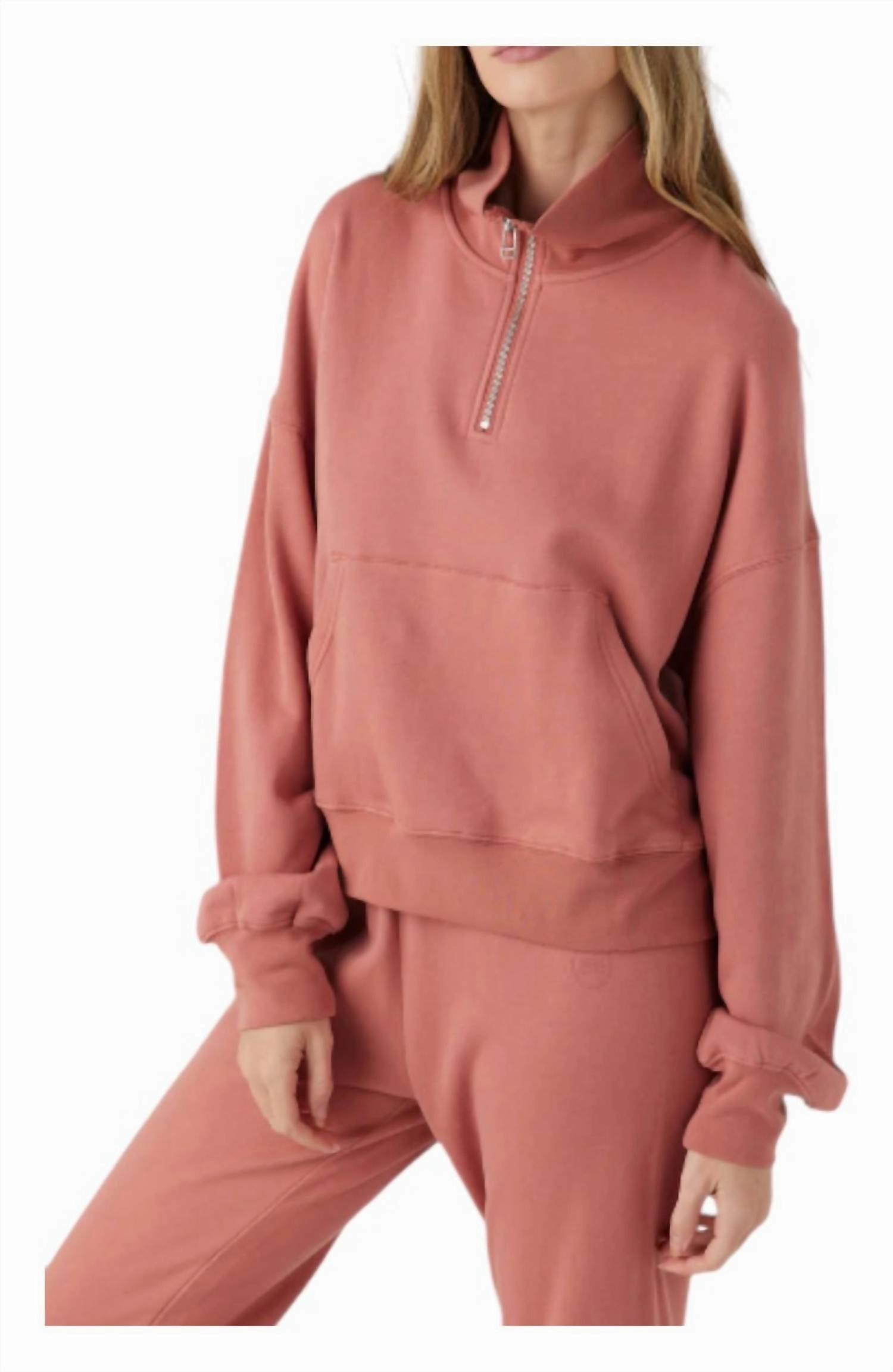 Waves Half Zip Fleece Sweater In Sunset Tops Womens - button-up blouses