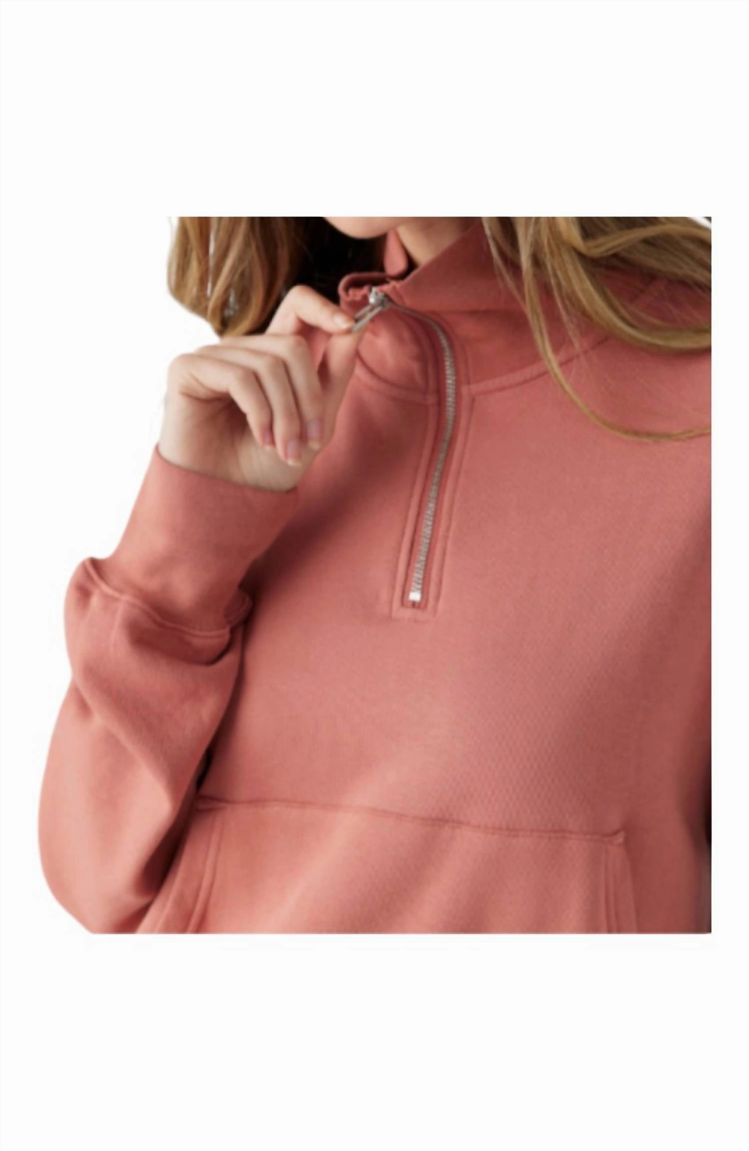 Waves Half Zip Fleece Sweater In Sunset