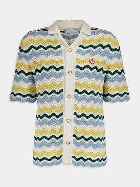 Wavy Boucle Shirt Knitwear Mens - men's sweaters sale