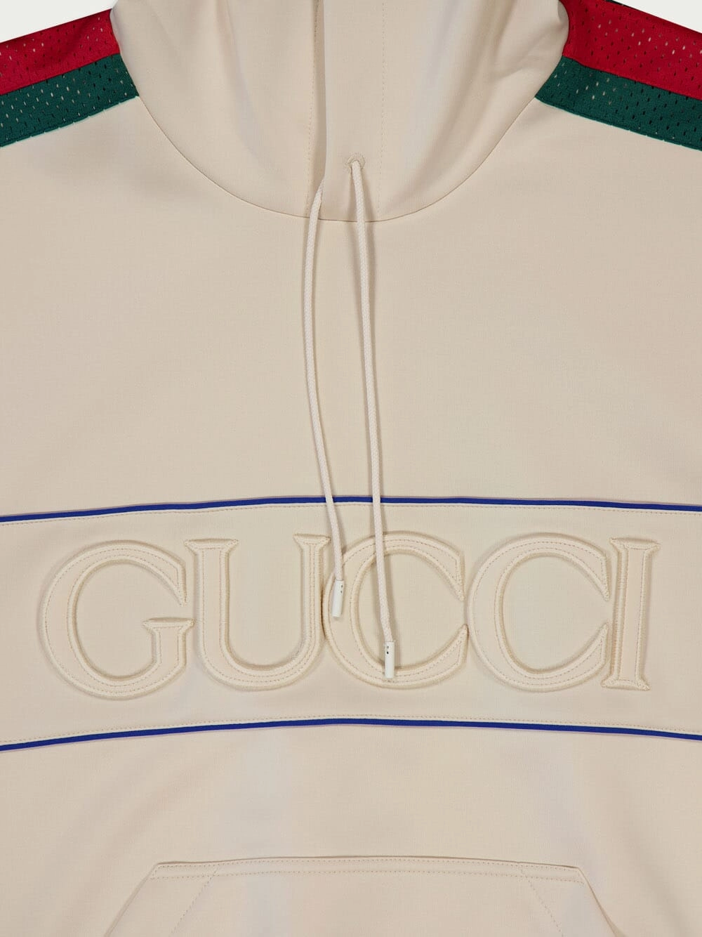 Web-Stripe Logo-Embossed Hoodie