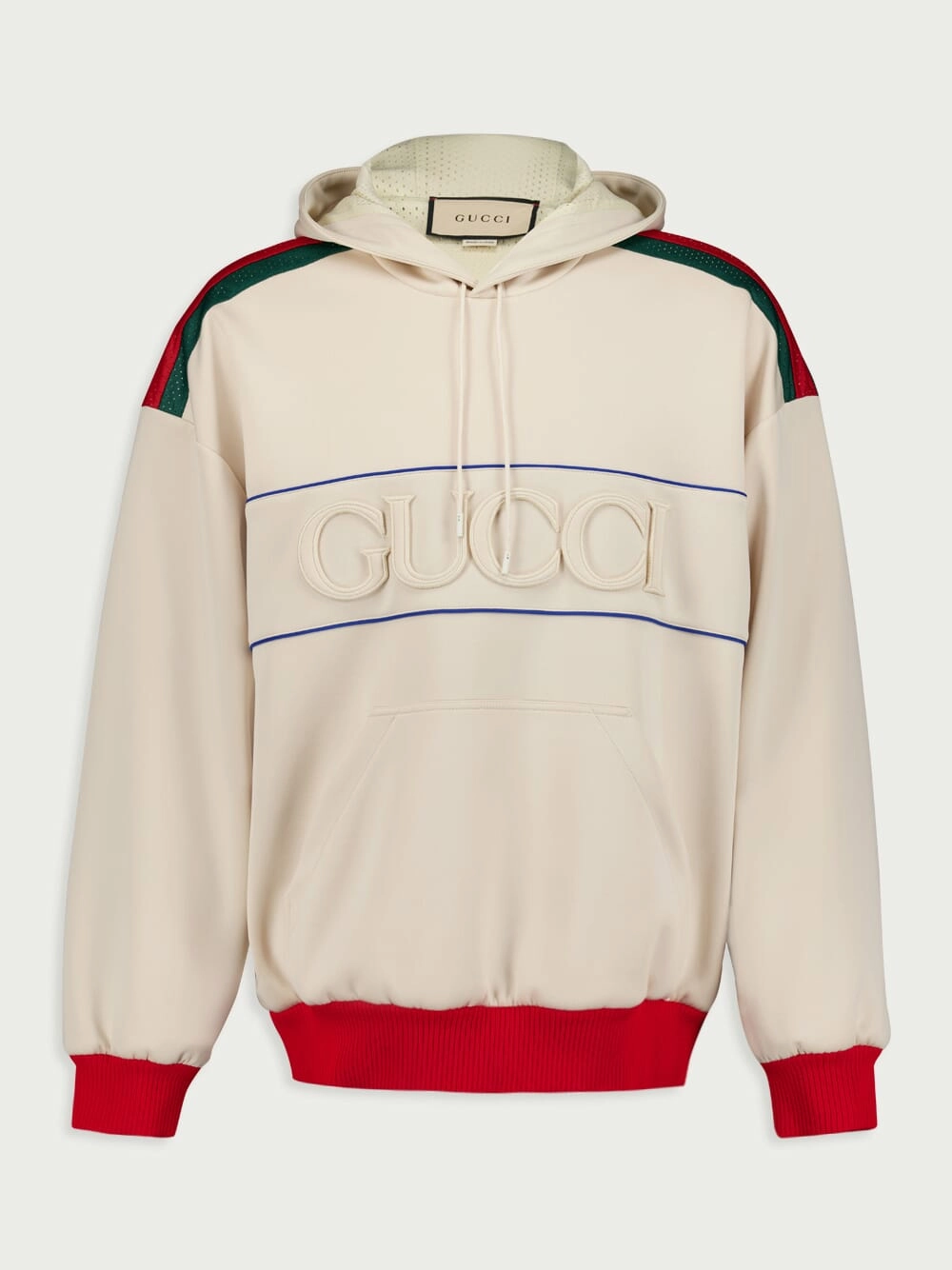 Web-Stripe Logo-Embossed Hoodie