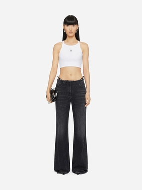 White 4G Cropped Tank Top Knitwear Womens - women's knitwear cheap