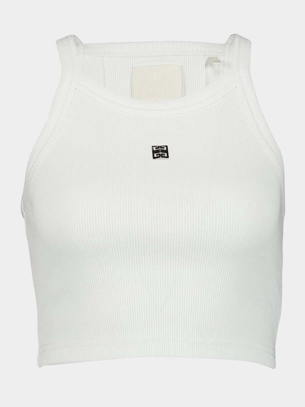 White 4G Cropped Tank Top