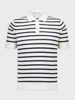 White and Navy Blue Striped Polo Sweater Short Sleeve Tops Mens - men's t-shirts outlet