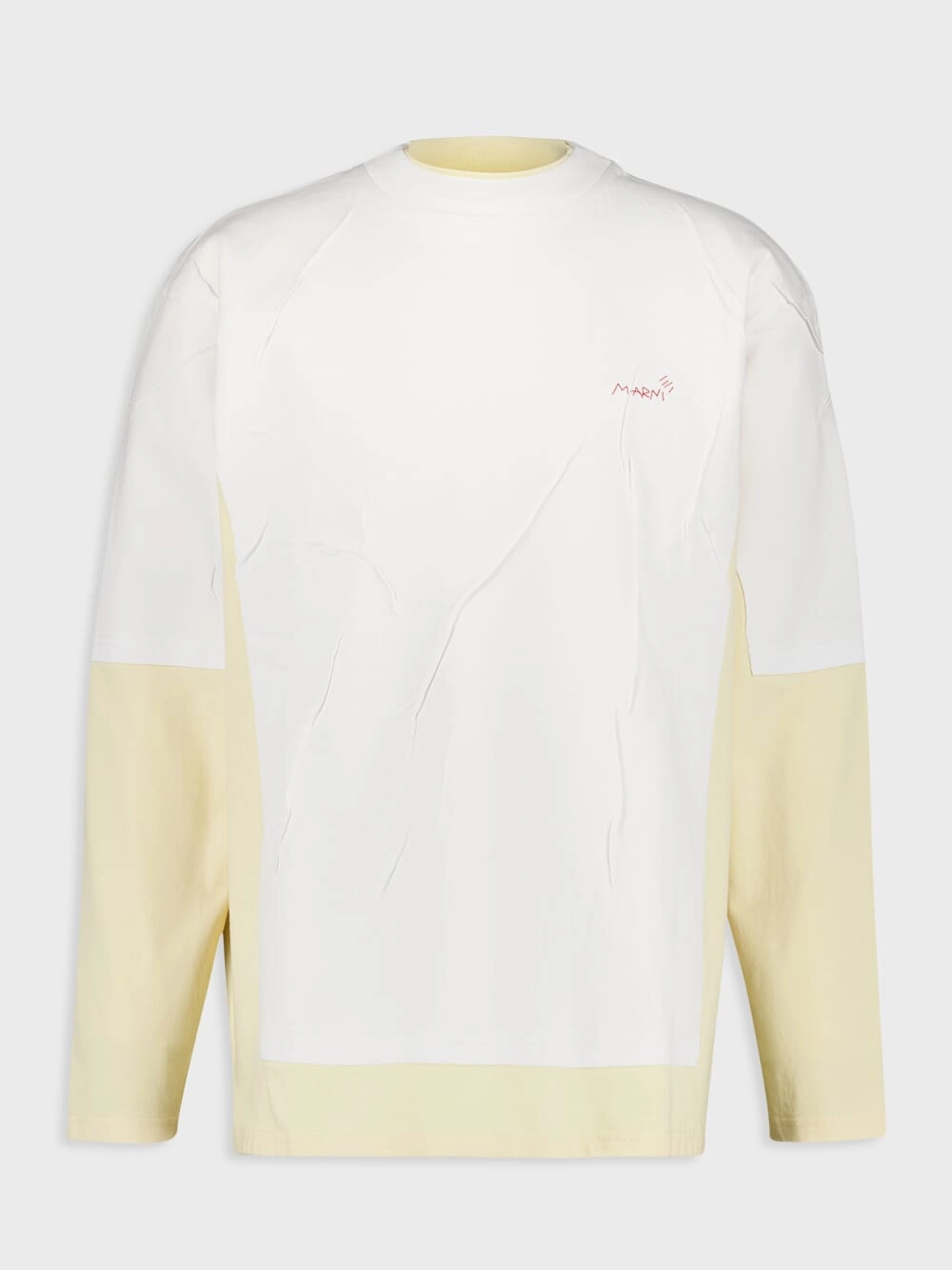 White and Yellow Oversized Jumper Knitwear Mens - men's sweaters sale