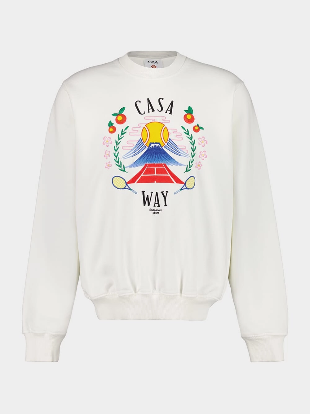 White Casa Way Mountain Print Sweatshirt Tops Mens - thermal tops