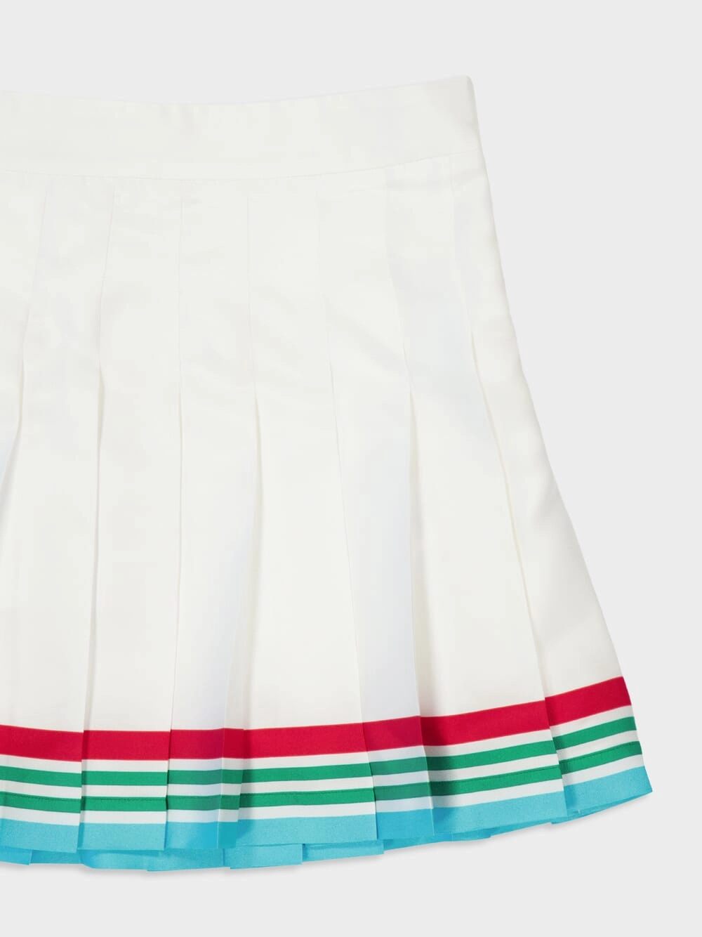 White Casa Way World Series Pleated Silk Skirt