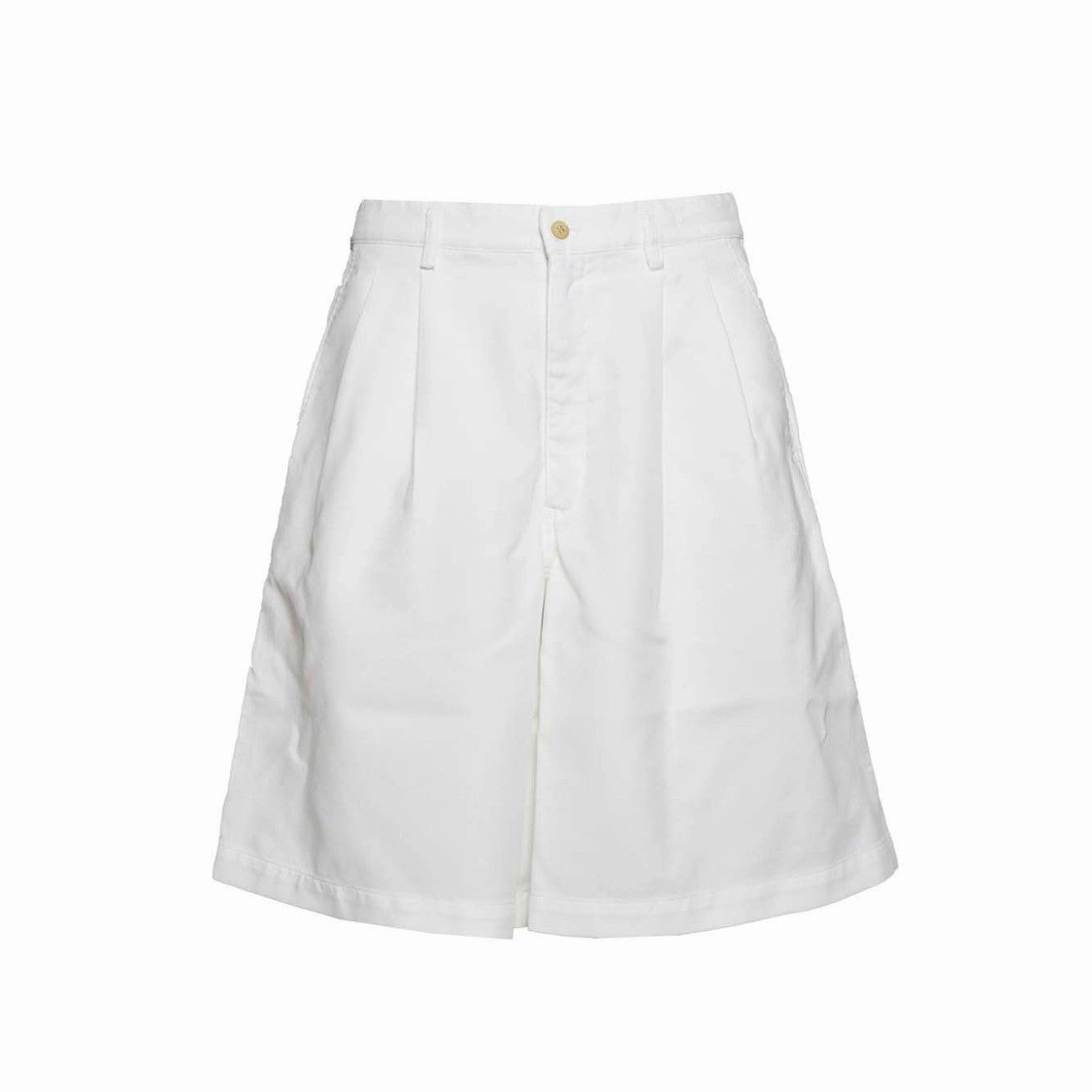 White Cotton Over Bermuda Shorts