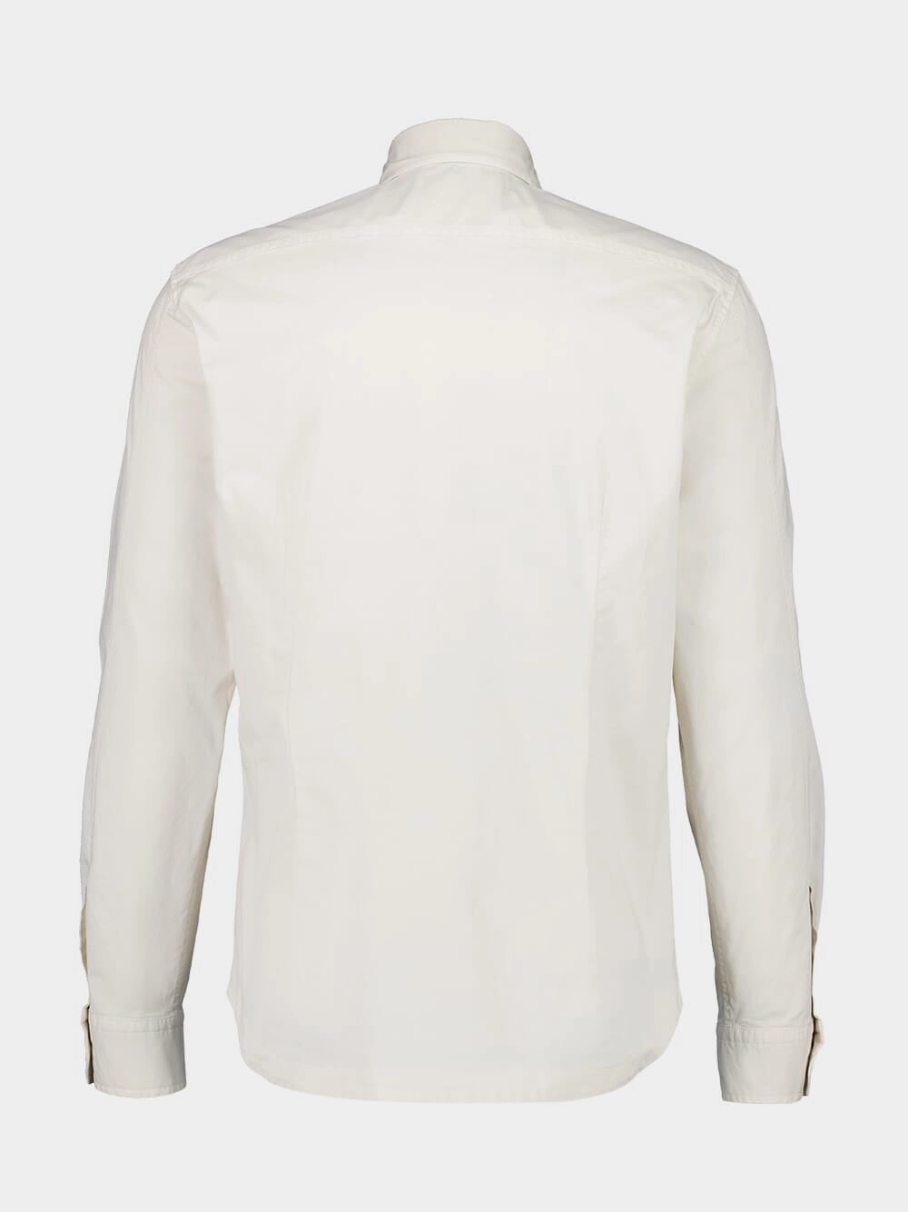 White Cotton Overshirt with Pockets