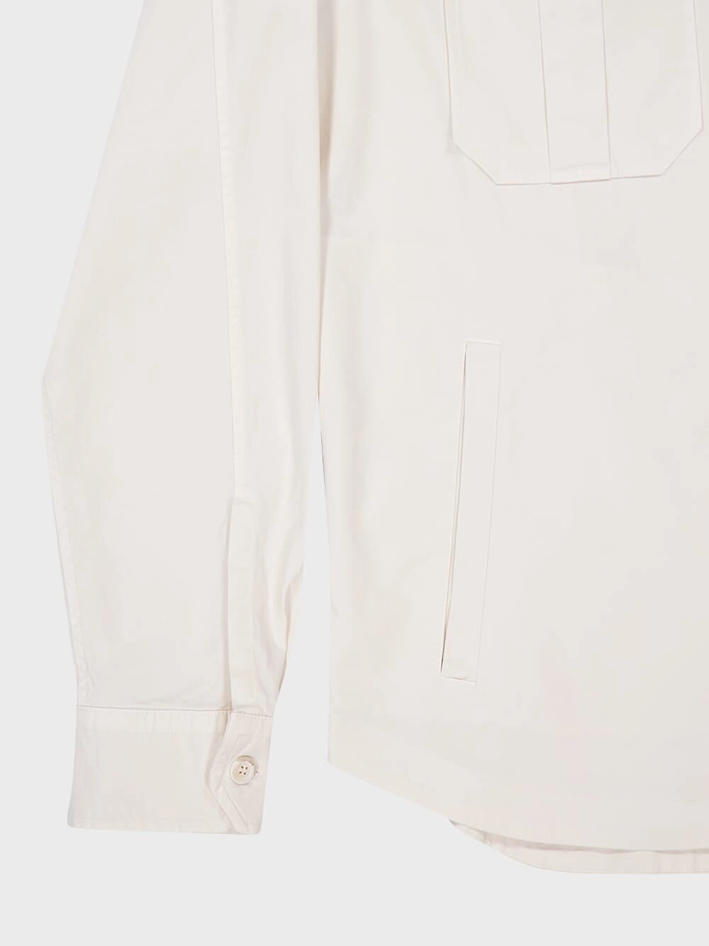 White Cotton Overshirt with Pockets