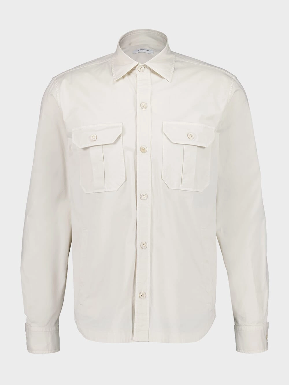 White Cotton Overshirt with Pockets Suits Mens - men's suits outlet