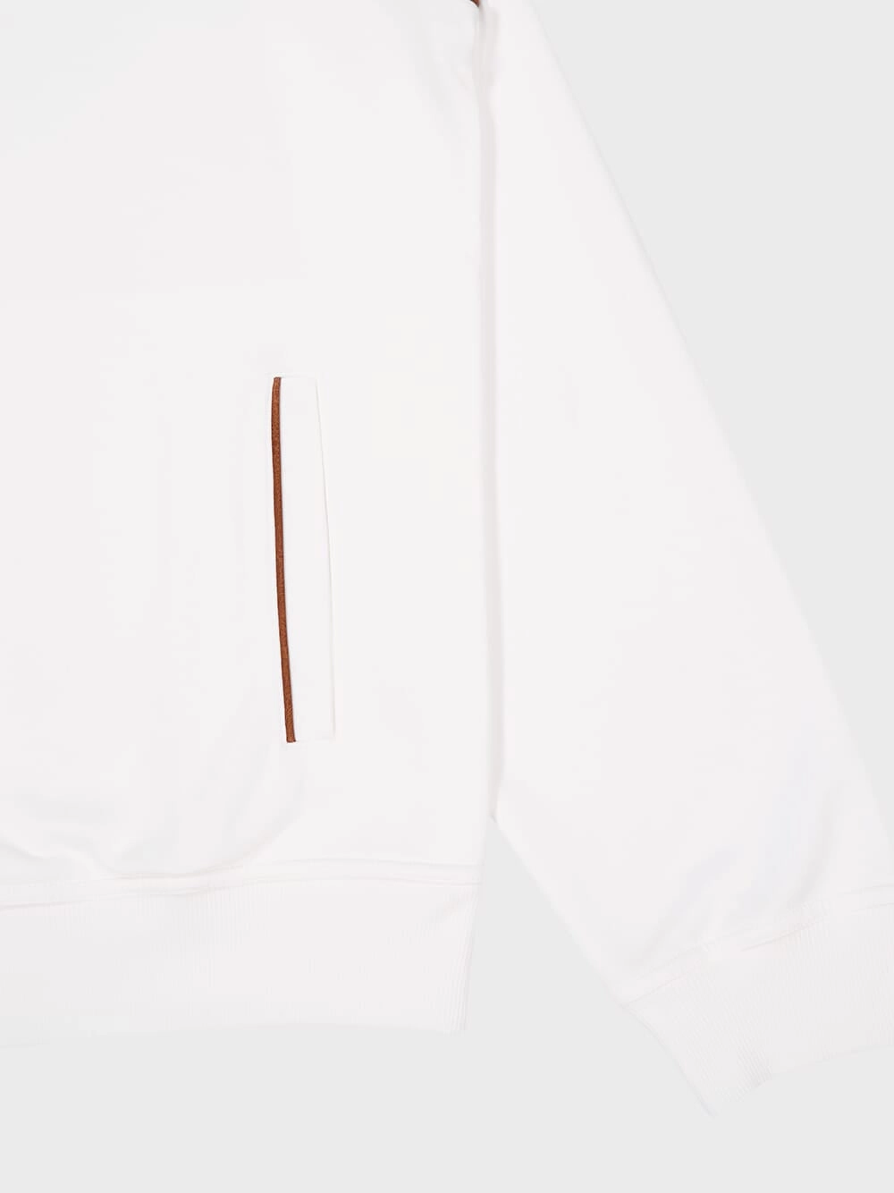 White Cotton Zip-Up Sweatshirt