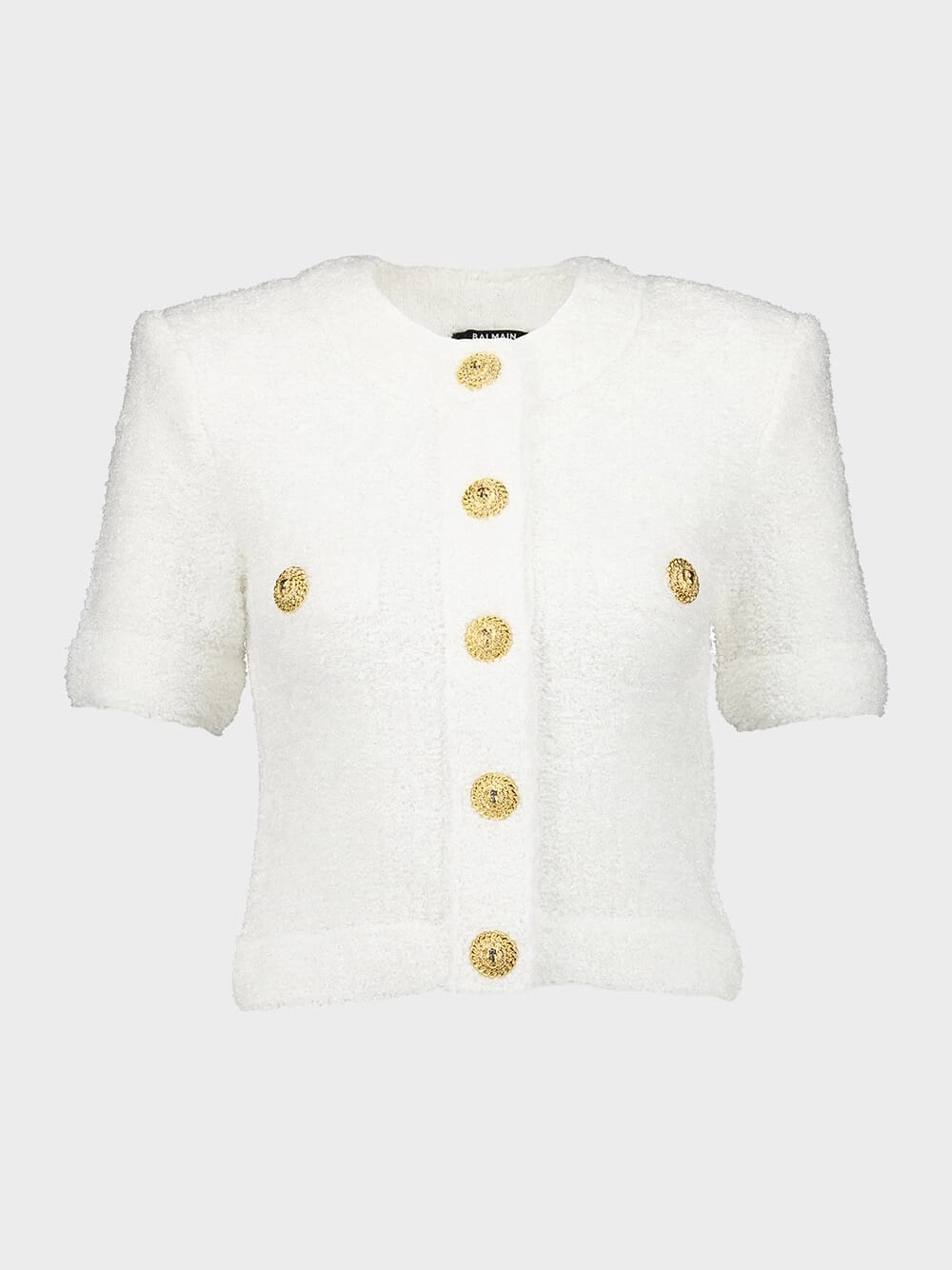 White Cropped Tweed Cardigan Knitwear Womens - women's knitwear cheap