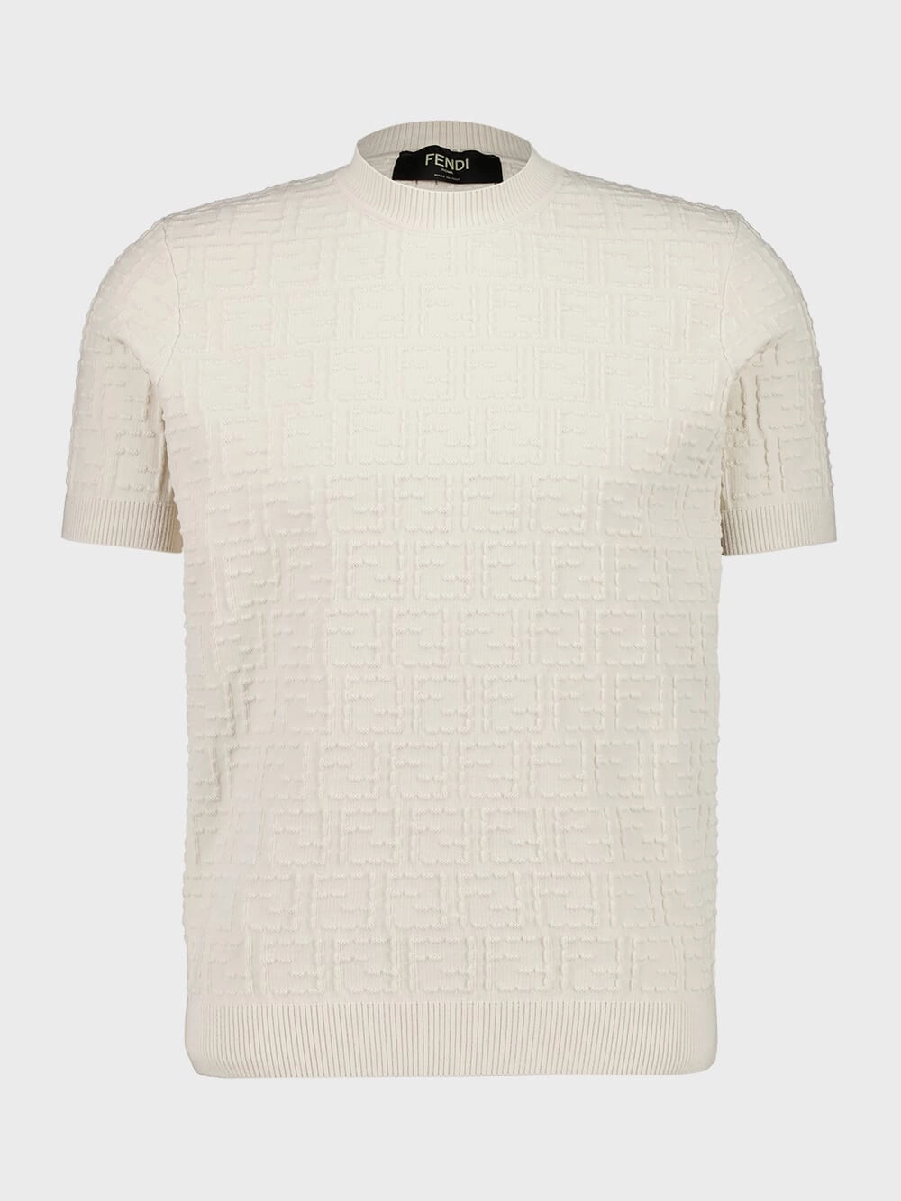White FF Selleria Cotton Pullover Knitwear Mens - men's sweaters sale