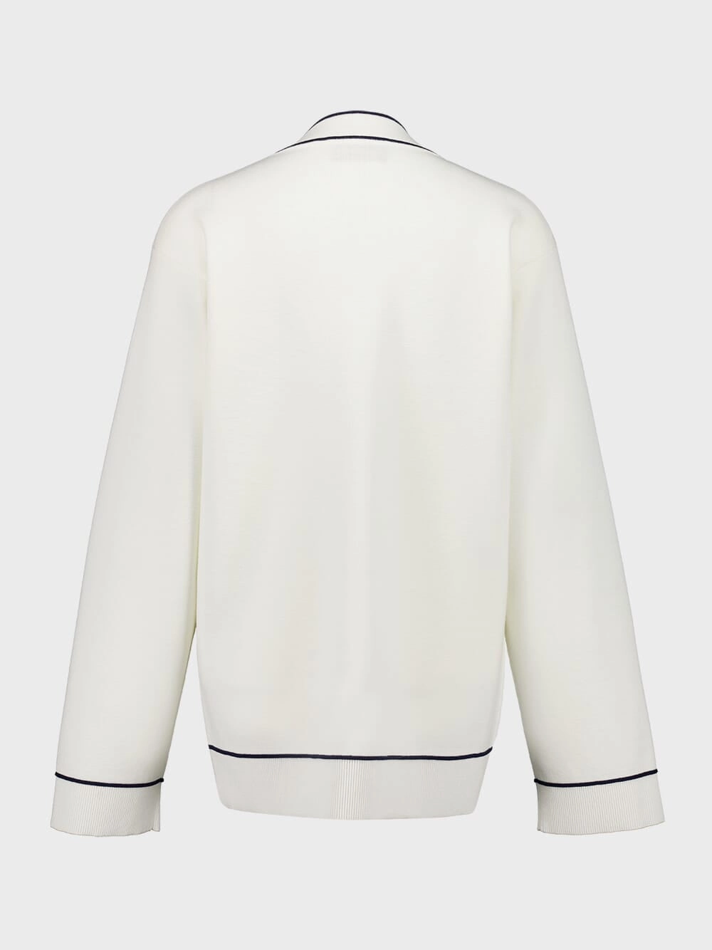 White Fine Wool Cardigan