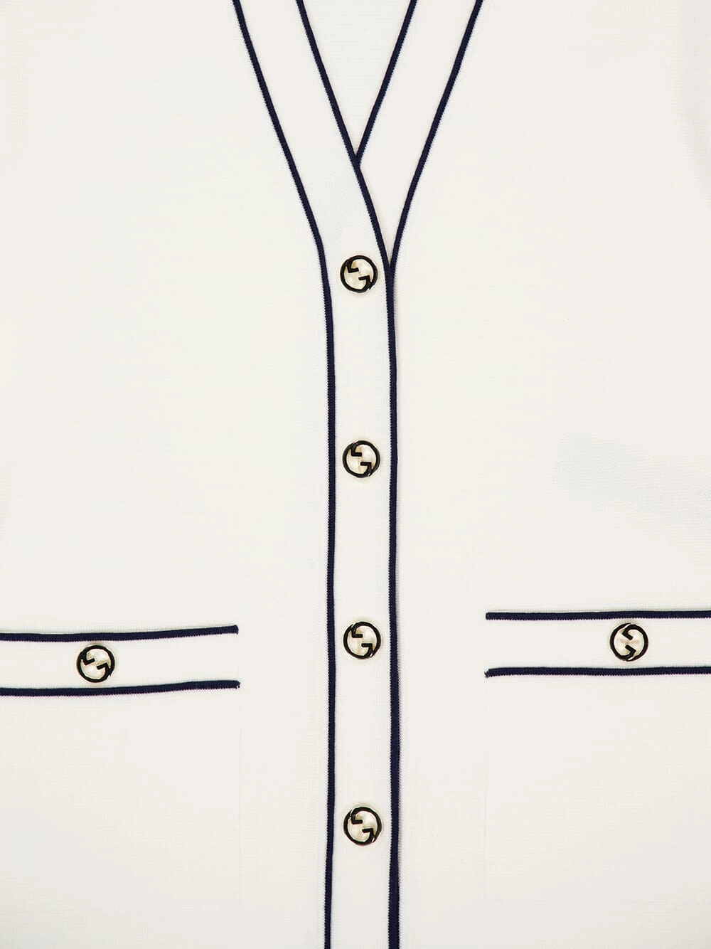 White Fine Wool Cardigan