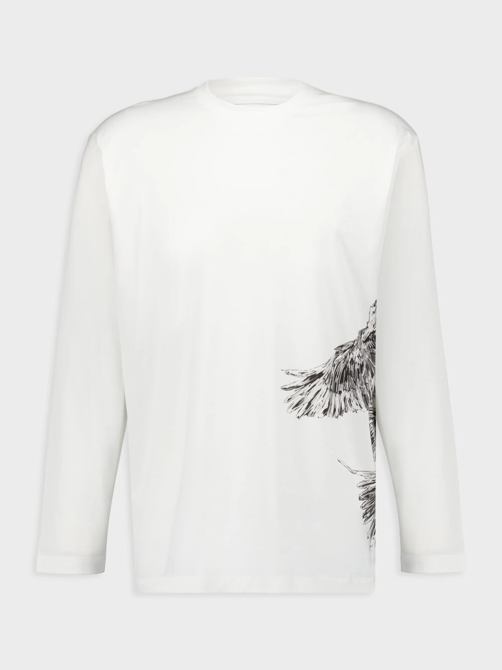 White Graphic Long Sleeve T-Shirt Tops Mens - thermal tops