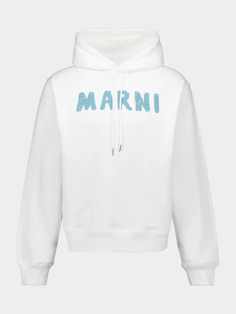 White Hooded Cotton Sweatshirt with Logo Tops Mens - thermal tops