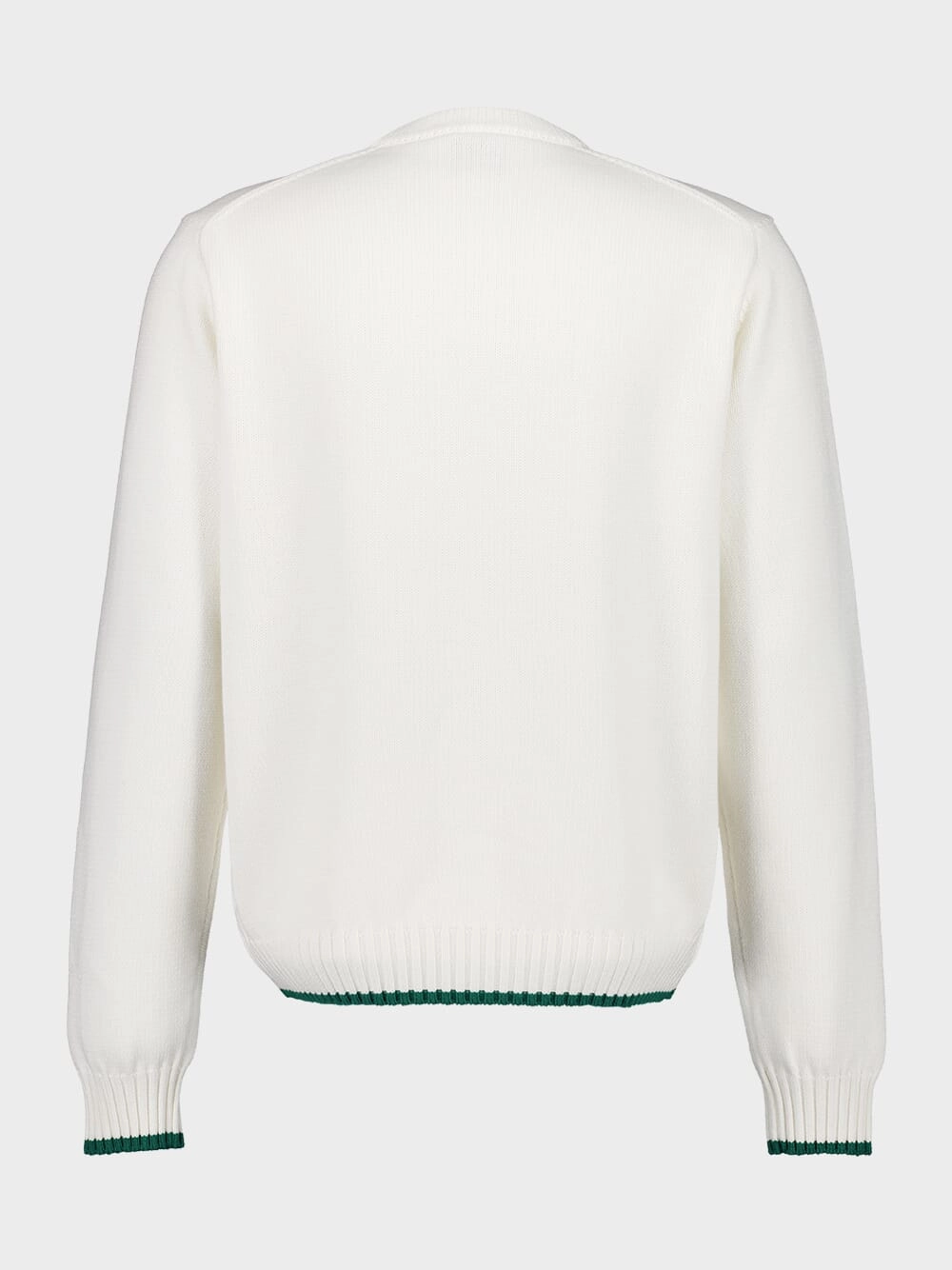 White Intarsia Cotton Jumper