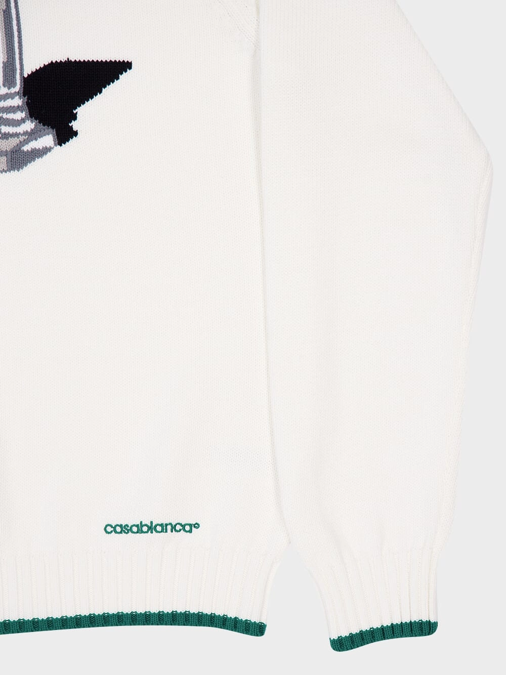 White Intarsia Cotton Jumper