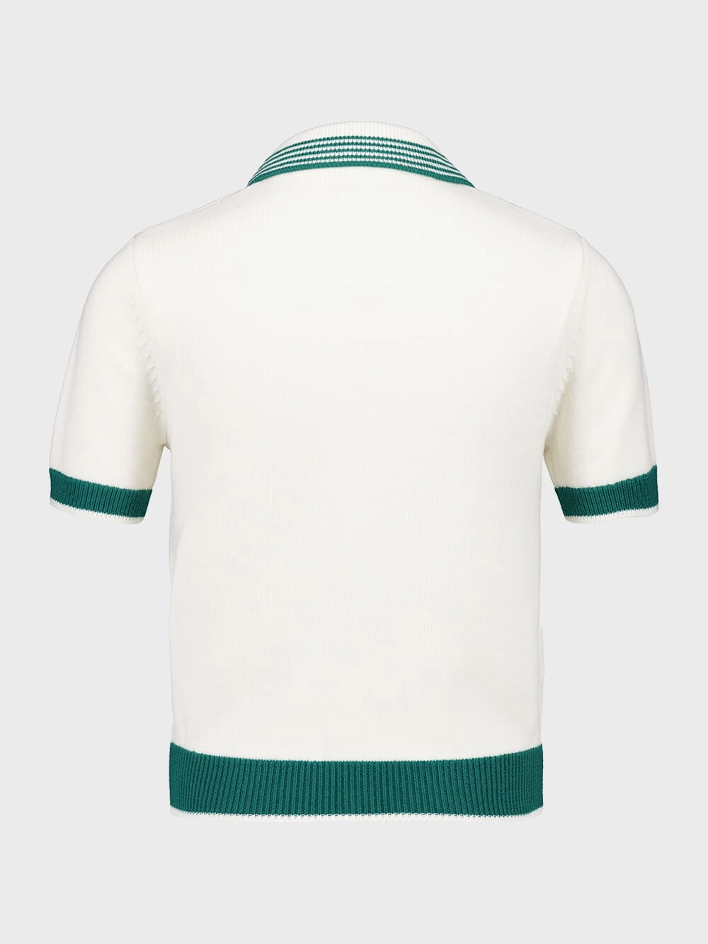 White Knit Tennis Polo Shirt