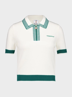 White Knit Tennis Polo Shirt Knitwear Womens - women's knitwear cheap