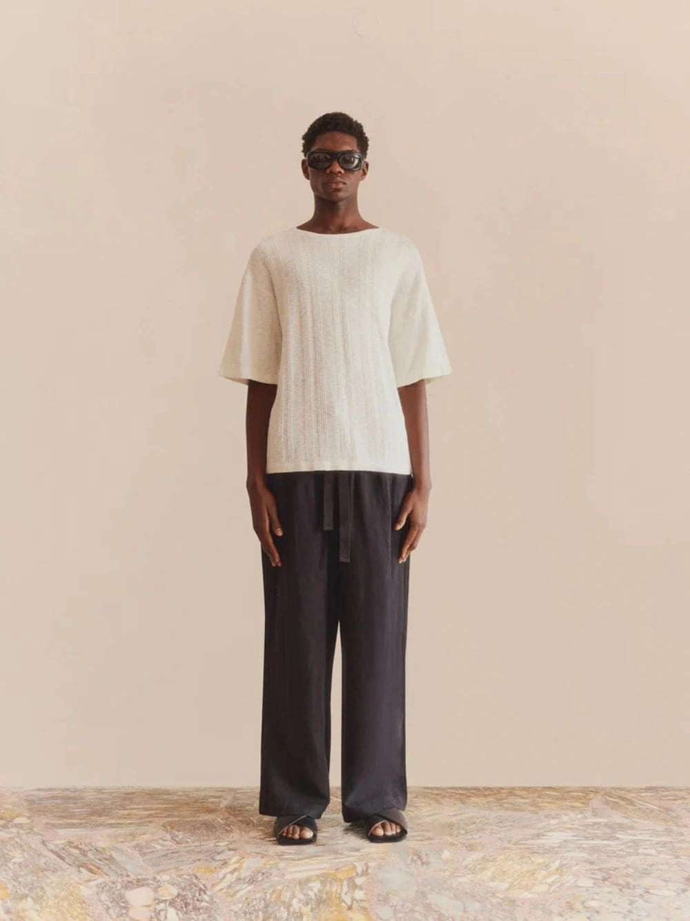 White Linen Cotton T-Shirt