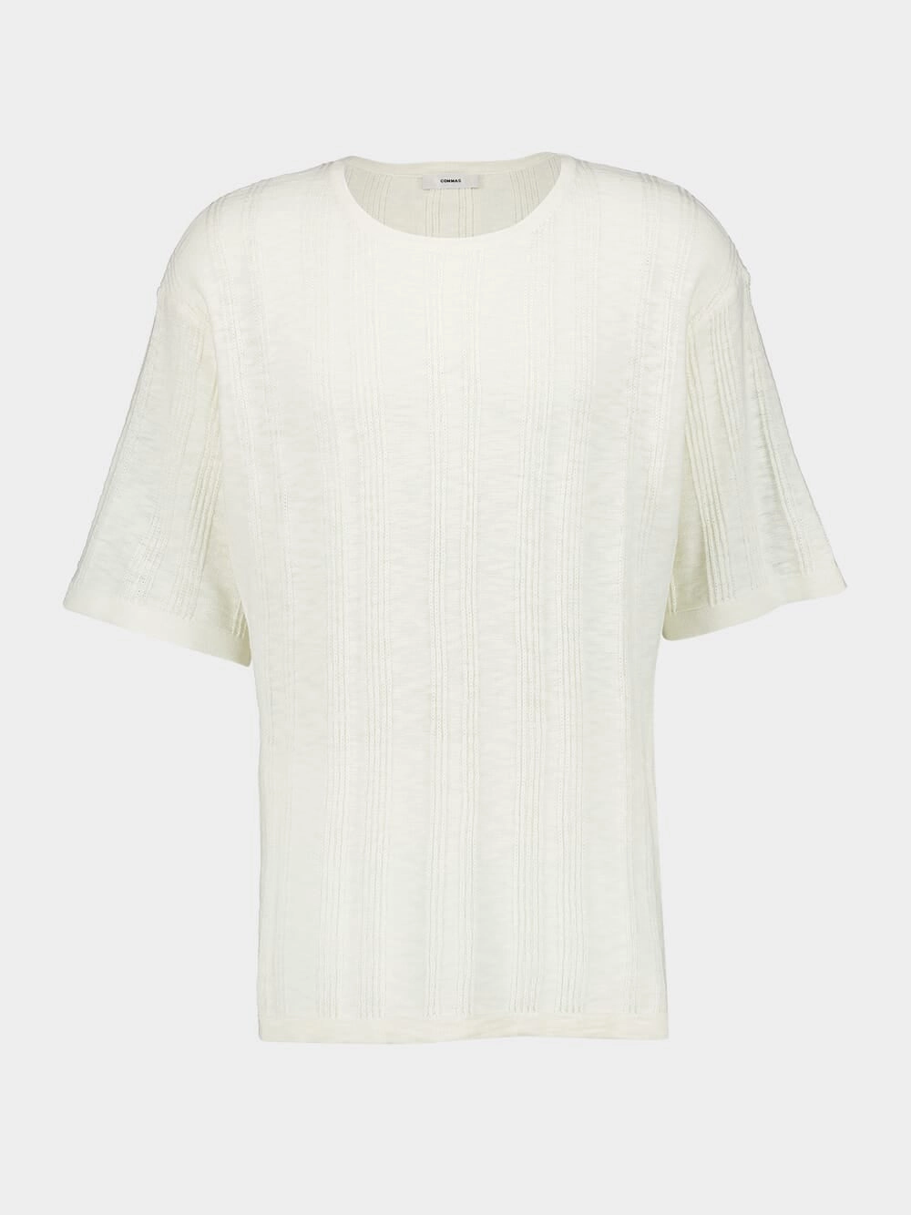White Linen Cotton T-Shirt Knitwear Mens - men's sweaters sale