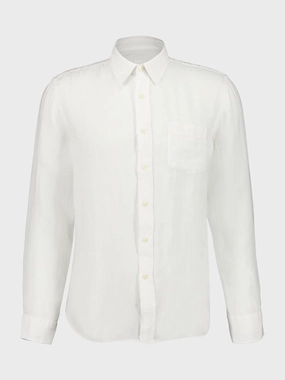 White Long-Sleeve Regular Fit Linen Shirt Suits Mens - men's suits outlet