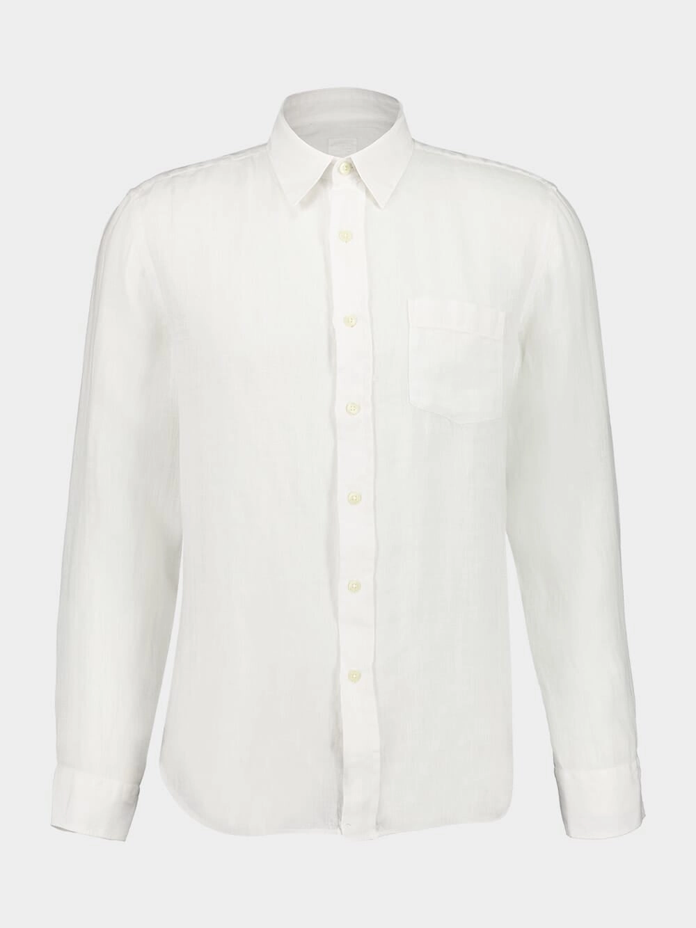 White Long-Sleeve Regular Fit Linen Shirt Suits Mens - men's suits outlet