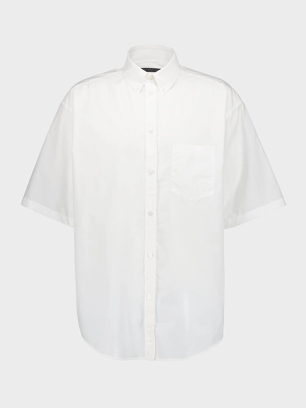 White Metal BB Stencil-Print Cotton Shirt Tops Mens - graphic tees sale