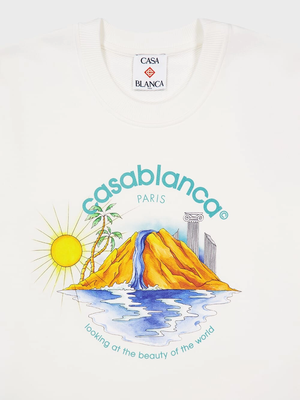 White Oasis Printed Cotton Sweatshirt