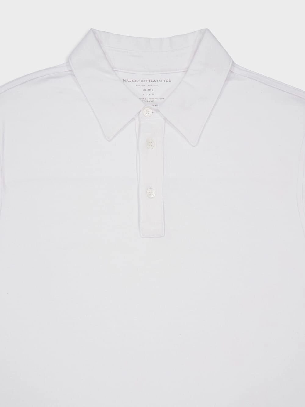 White Organic Cotton Short-Sleeved Polo