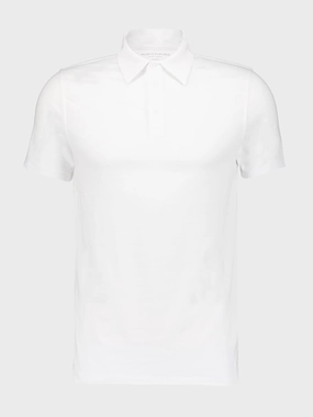 White Organic Cotton Short-Sleeved Polo Suits Mens - men's suits outlet