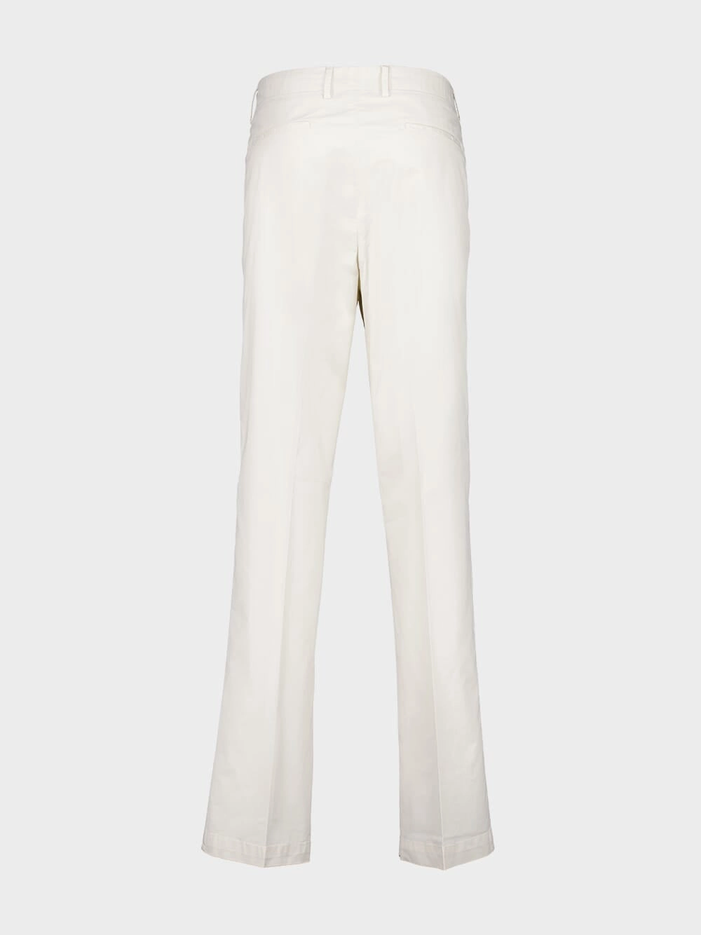 White Regular Fit Cotton Trousers