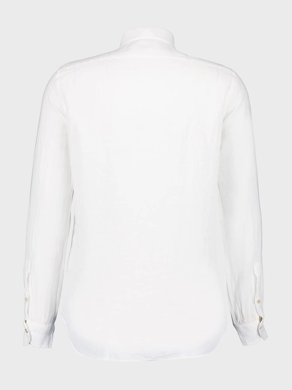 White Regular Fit Linen Button-Up Shirt