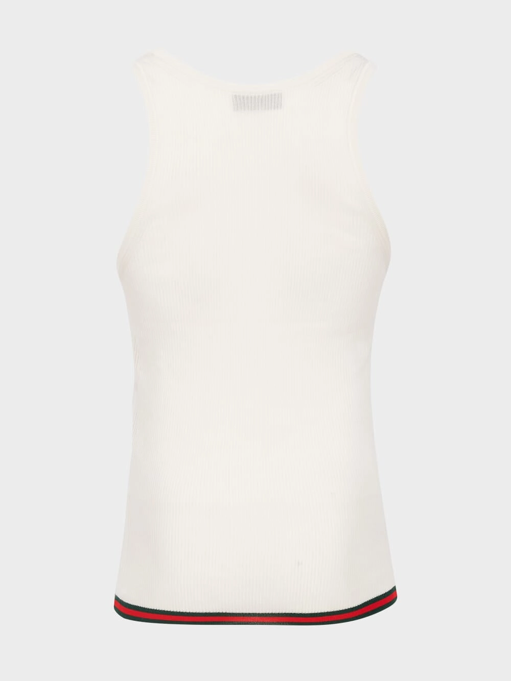 White Rib Silk Tank Top