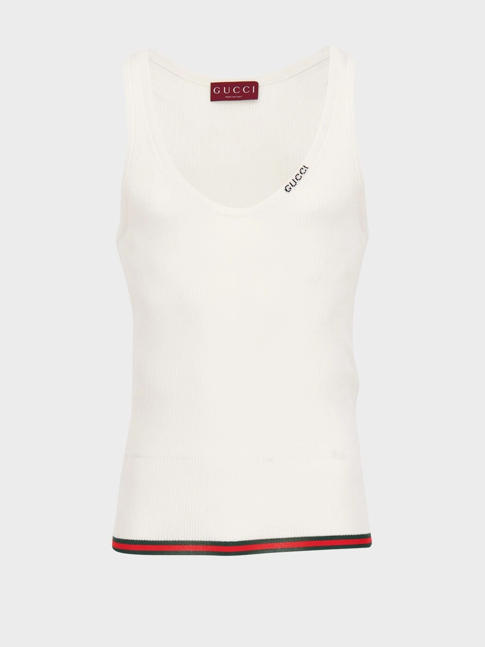 White Rib Silk Tank Top Knitwear Mens - men's sweaters sale