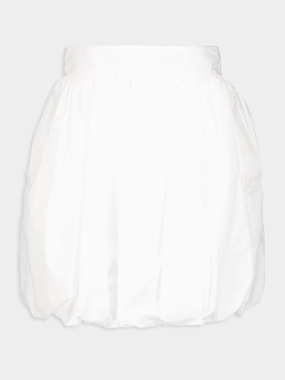 White Short Cotton Balloon Skirt womens slacks clearance