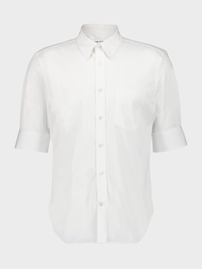 White Short Sleeve Cotton Shirt Tops Mens - graphic tees sale