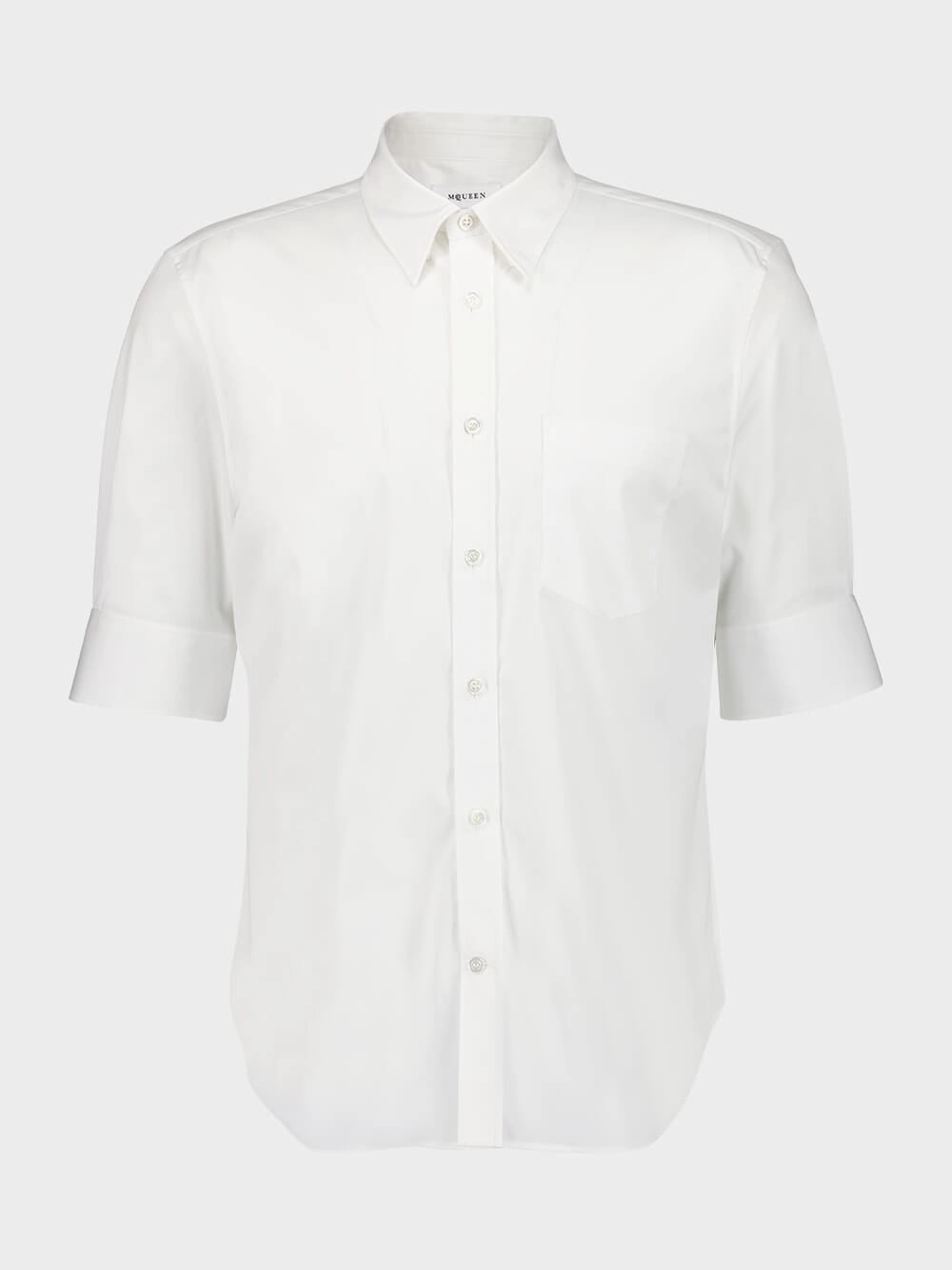 White Short Sleeve Cotton Shirt Tops Mens - graphic tees sale