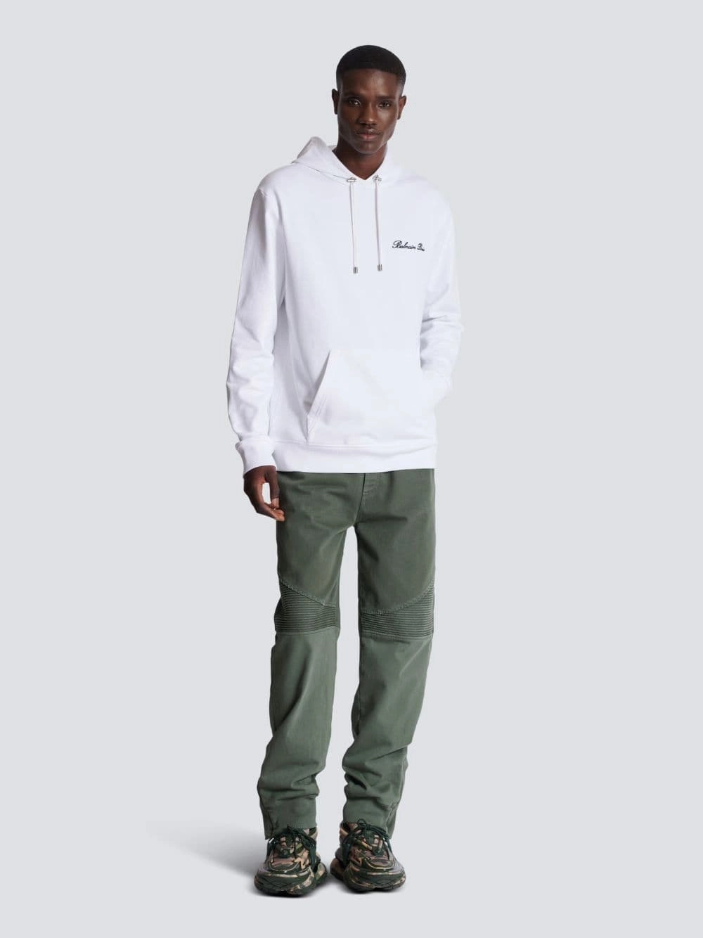 White Signature Embroidered Sweatshirt Tops Mens - thermal tops
