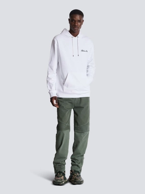 White Signature Embroidered Sweatshirt Tops Mens - thermal tops
