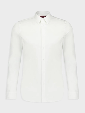 White Stretch Cotton Shirt Suits Mens - men's suits outlet