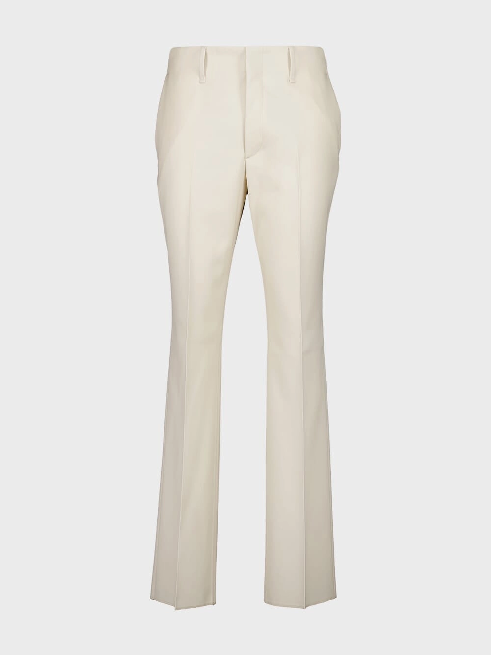 White Wool Gabardine Straight-Leg Trousers Suits Mens - men's suits outlet
