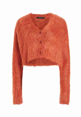 Wick Brushed Cardi Tops Womens - puff-sleeve tops